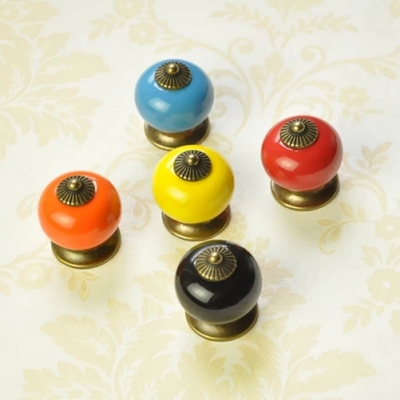 1pc Ceramic Candy Colors Cute Kid's Boys Girls Bedroom Cabinet Handles Knob Drawer Closet Knob [CabinetHandle-258|]