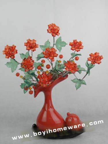 Fashion modern home decoration vase with crystal flowers european ceramic handicraft wedding gifts wholesale and retail A9-203