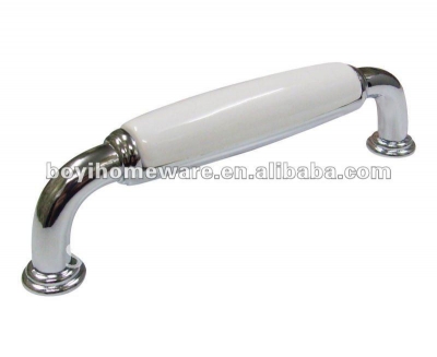 Silver zinc + white ceramic door knobs/ bedroom drawer handles/ ceramic knob/ furniture handles wholesale 50pcs/lot AE0-PC