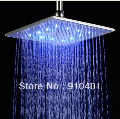 Wholesale And Retail Promotion Chrome Brass NEW Huge LED Color Changing 16" Square Rain Shower Head Replacement