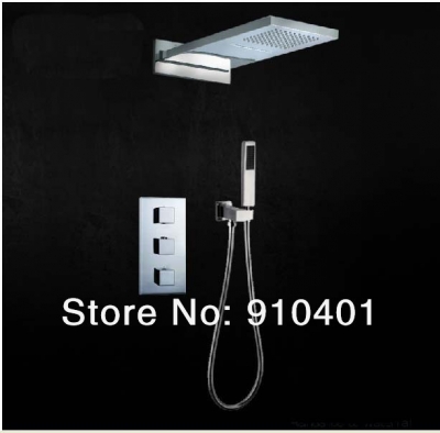 Wholesale And Retail Promotion Luxury Large 22" Brass Rain Shower Faucet Thermostatic Mixer Valve Hand Shower