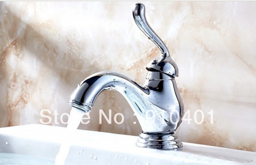 new Brass material European Style Chrome finished single handle deck mounted Basin Faucet Vessel Mixer Tap Single Lever