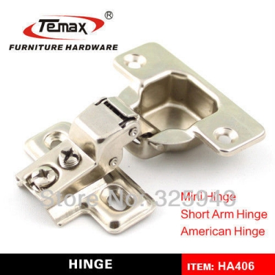2pcs American Short Arm Two Way Slide On 105 Degree 45mm Cup Cabinet Cupboard Hinges Furniture