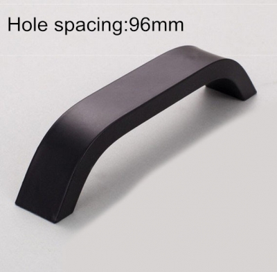 Cabinet Handle Space Aluminum Solid Black Cupboard Drawer Kitchen Handles Pulls Bars 96mm Hole Spacing