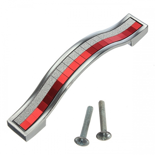 Hot sale Shiny Cabinet Handle Cupboard Drawer Pull Bedroom Handle Modern Furniture Pulls Red 128mm
