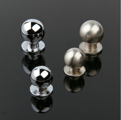 Silver Simple Sphere Cabinet Wardrobe Cupboard Knob Drawer Door Pulls Handles 24mm 0.94" MBS309-3