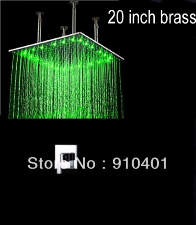 Wholesale And Retail Promotion Luxury Celling Mounted LED Color Changing Bathroom 20" Rain Shower Faucet Set