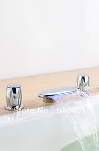 Wholesale And Retail Promotion NEW Modern Chrome Brass Waterfall Bathroom Basin Faucet Vessel Sink Mixer Tap