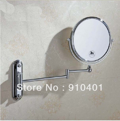 Wholesale And Retail Promotion Polished Chrome Brass Wall Mounted Bathroom Magnifying Mirror Dual Side Mirror