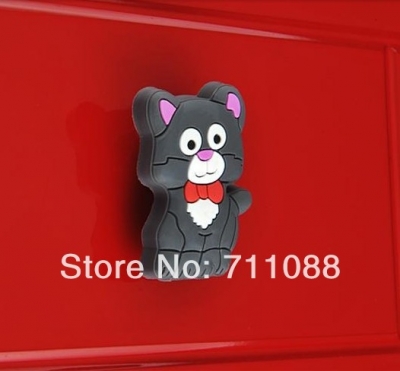 children knob prevent soft lovely grey cat cabinet drawer handle children room handle furniture knob kid knob