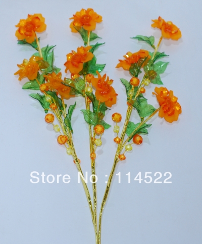 orange flower home decoration Modern fashion european crystal flowers artificial flowers wholesale & retail 10pcs/lot A03-E4
