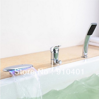 Single Handle New Cheap Wholesale Retail Deck Mounted Waterfall Bathroom Tub Faucet W/Hand Shower Mixer Tap Good Quality