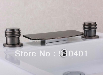 Wholesale And Retail Promotion Classic Oil Rubbed Bronze Bathroom Basin Faucet Deck Mounted Mixer Dual Handles