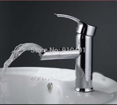Wholesale And Retail Promotion NEW Chrome Brass Deck Mounted Bathroom Basin Faucet Single Handle Sink Mixer Tap