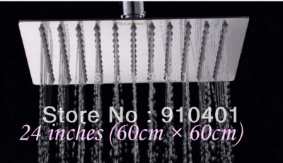 Wholesale And Retail Promotion NEW Luxury Huge 60cm (24") Square Rainfall Shower Head Solid Brass Shower Head