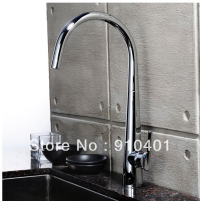 Wholesale And Retail Promotion Polished Chrome Brass Kitchen Sink Faucet Single Handle Mixer Tap Swivel Spout