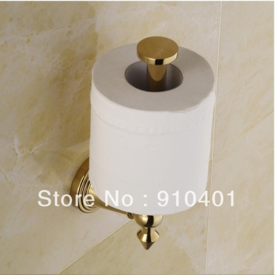 Wholesale And Retail Promotion Wall Mounted Bathroom Golden Finish Brass Toilet Paper Holder Roll Tissue Holder