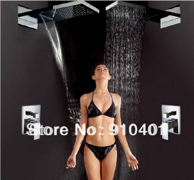 Wholesale And Retail Promotion Waterfall Rainfall Shower Set Faucet Chrome Brass Luxury Shower Faucet Mixer Tap