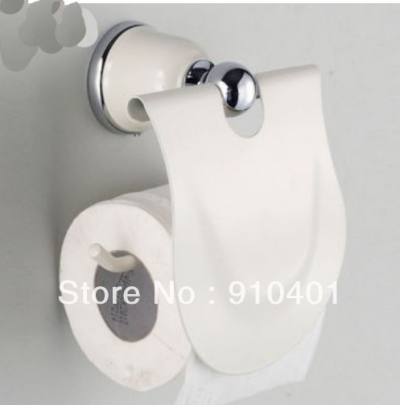 Wholesale And Retail Promotion White Painting Solid Brass Toilet Paper Holder Paper Roll Holder Tissue Holder