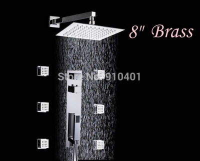 wholesale and retail Promotion 8" Rain Shower Faucet Wall Mounted Thermostatic Shower Mixer Tap W/ Hand Shower