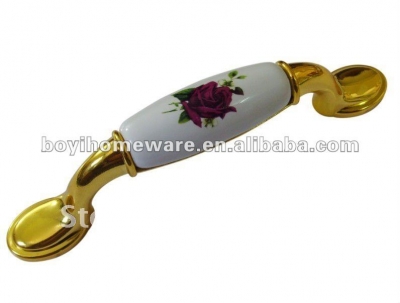 Antique chinese ceramic handle knob t bar handle wholesale and retail shipping discount 50pcs/lot A58-BGP [GoldZincAlloyHandlesandKnobs-203|]