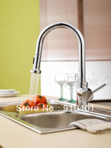 Chrome finish brass Pull out faucet kitchen faucet basin faucet water saving faucet hot and cold tap dual sprayer