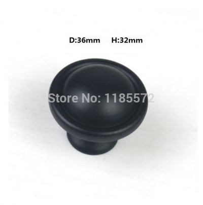 D36mm New Arrival black color furniture handles and knobs for kitchen Cabinet dresser wardrobe knobs