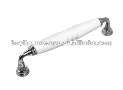 Silver zinc + white ceramic knobs/ kitchen handles/ ceramic handle/ cabinet hardware wholesale and retail 50pcs/lot AJ0-PC