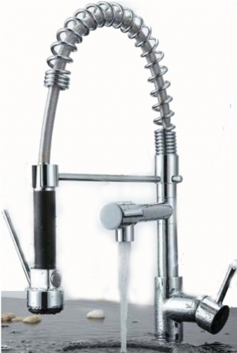 Wholesale And Retail Promotion Chrome Brass Kitchen Bar Sink Faucet Single Handle Dual Swivel Spout Vessel Mixer