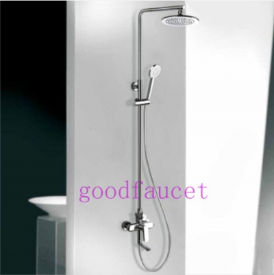 Wholesale And Retail Promotion Chrome Wall Mounted Bathroom Rain Tub Shower Mixer Tap Faucet Set Exposed Shower
