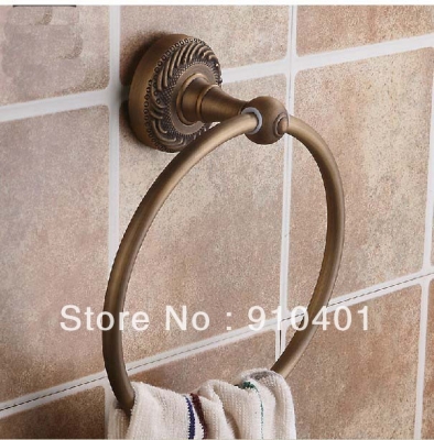 Wholesale And Retail Promotion Fashion Luxury Wall Mounted Bathroom Towel Ring Classic Carved Base Towel Holder