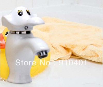 Wholesale And Retail Promotion NEW Deck Mounted Lovely Elephant Children Faucet Ceramic Bathroom Sink Mixer Tap