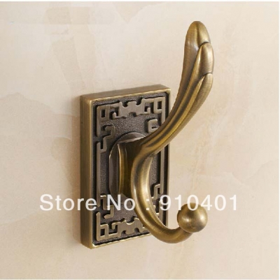 Wholesale And Retail Promotion NEW Modern Square Classic Art Carved Antique Brass Towel Hooks Clothes Hangers