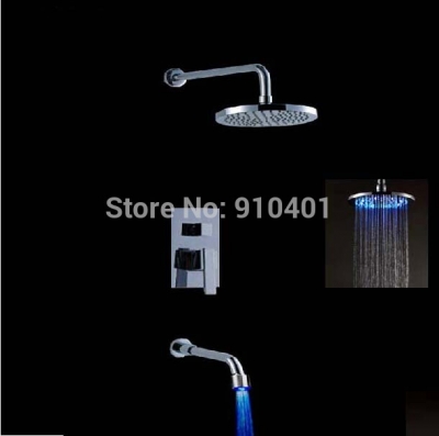 Wholesale And Retail Promotion Wall Mounted LED Shower Head Bathroom Shower Faucet LED Tub Mixer Tap One Handle
