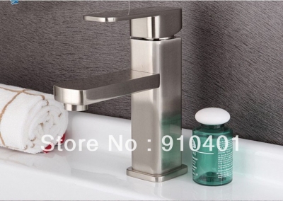 Wholesale And Retain Promotion Contemporary Brushed Nickel Bathroom Basin Faucet Single Handle Sink Mixer Tap