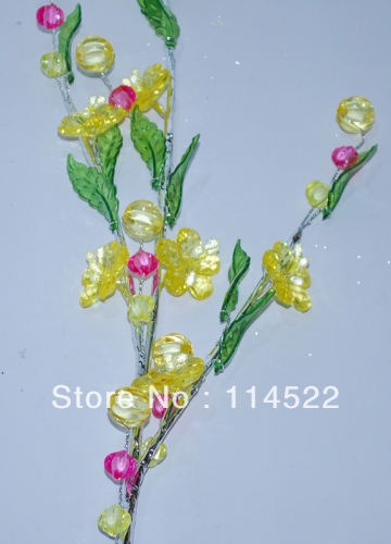 yellow flower home decoration Modern fashion european crystal flowers artificial flowers wholesale & retail 10pcs/lot A03-A2