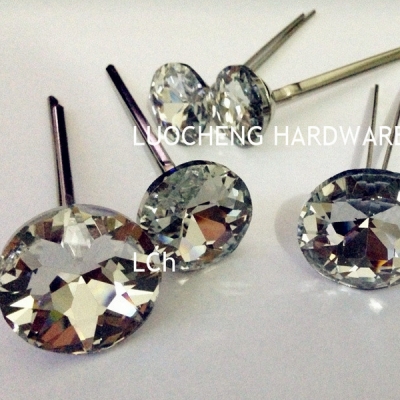 500PCS/LOT 25 MM CLEAR DIAMOND FLOWER BUTTONS WITH PRONK FOR DECORATION FILEDS