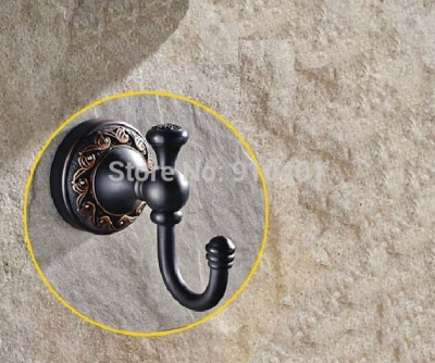 Wholesale And Promotion Oil Rubbed Bronze Flower Carved Wall Mounted Bathroom Towel Clothes Hat Hooks