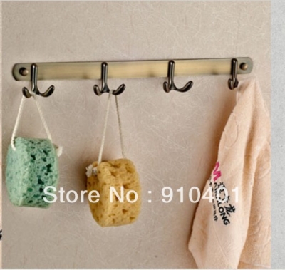 Wholesale And Retail Promotion Antique Brass Bathroom Towel Coat Hat 4 Hooks Wall Door Mouted Hook & Hangers