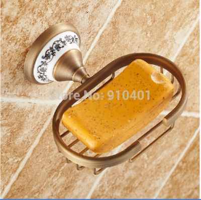Wholesale And Retail Promotion Ceramic Style Antique Brass Bathroom Soap Dish Square Soap Basket