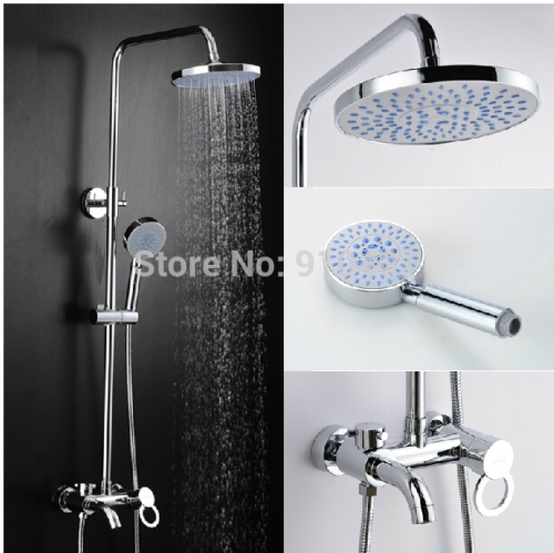 Wholesale And Retail Promotion Chrome Rain Shower Faucet Bathroom Tub Mixer Tap With Hand Shower Sinlge Handle