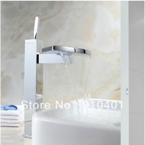 Wholesale And Retail Promotion Luxury Waterfall Bathroom Basin Faucet Single Handle Chrome Brass Sink Mixer Tap