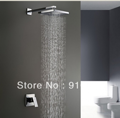 Wholeale And Retail Promotion Wall Mounted 8" Rain Square Shower Faucet Set Shower Valve Single Handle Chrome