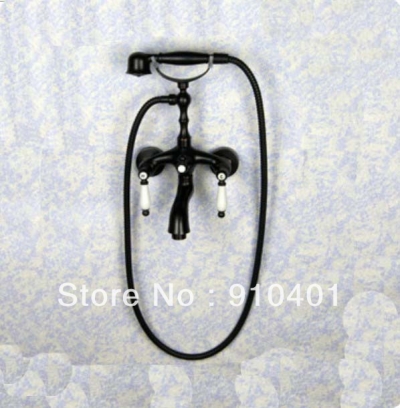 Wholesale And Retail Promotin Oil Rubbed Bronze Bathroom Clawfoot Tub Faucet Shower Set Dual Cross Handles Set
