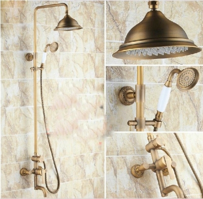 Wholesale And Retail Promotion Antique Brass Bathroom Shower Mixer Tap Bathtub Faucet Single Handle Shower Set