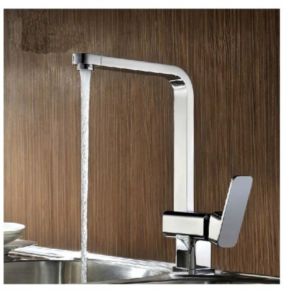 Wholesale And Retail Promotion Deck Mounted Modern Kitchen Faucet Swivel Spout Vessel Sink Mixer Tap One Handle