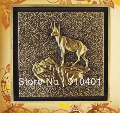 Wholesale And Retail Promotion NEW Square 4" Antique Brass Bathroom Deer Carved Shower Drain Washer Waste Drain