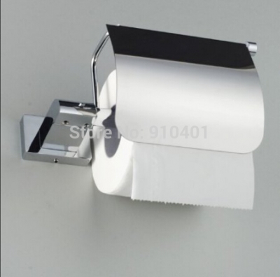 Wholesale And Retail Promotion NEW athroom Chrome Wall Mount Toilet Paper Holder With Cover Tissue Bar Holder