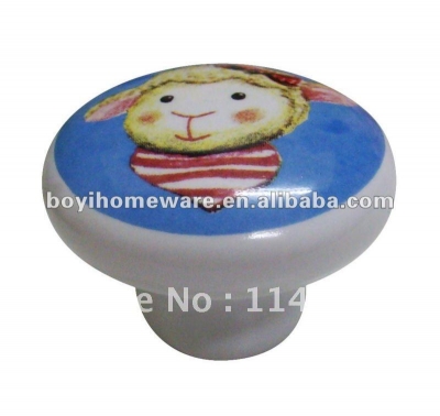 ceramic sheep kids novel item knobs animal knobs single hole cute knobs wholesale and retail shipping discount 100pcs/lot P34
