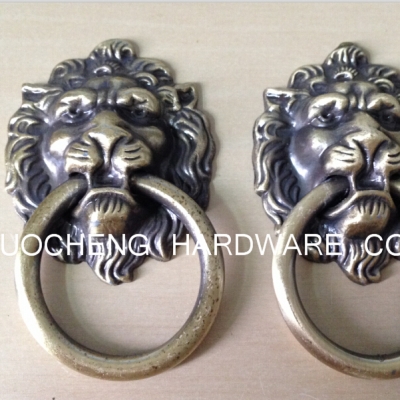 50PCS/ LOT 40mm Cabinet Knob Door Knob / Lion Shape Zinc Alloy DRAWER HANDLES Bronze Finish / Red Bronze Finish